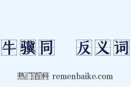 牛骥同皁反义词是什么意思的图片